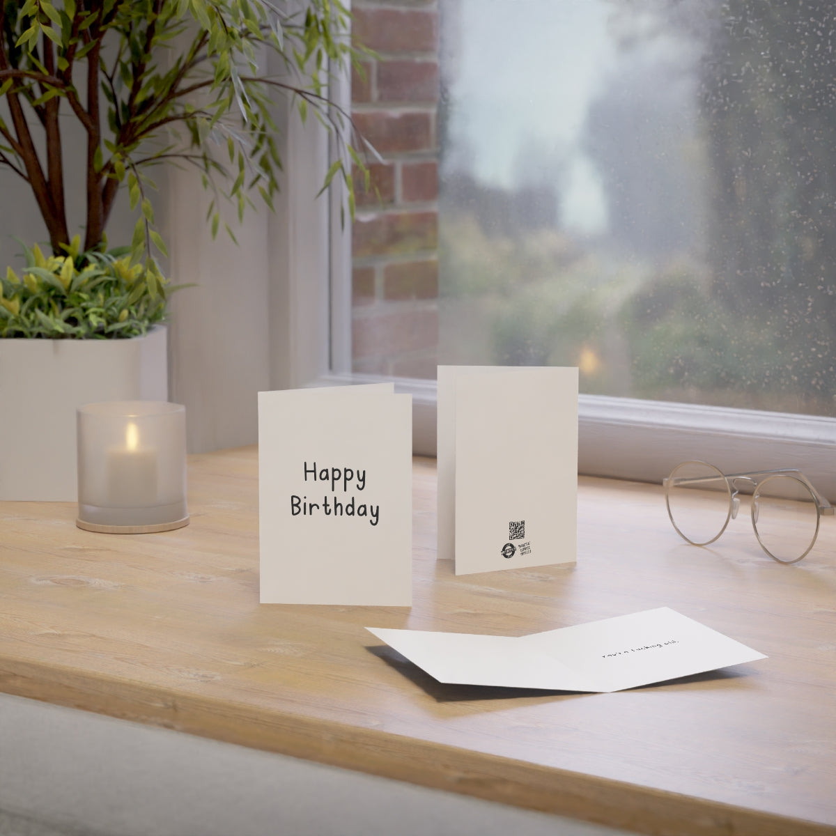 Funny birthday card with envelope, FSC-certified paper greeting card